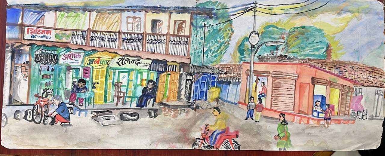 Water Color Live Painting of a City